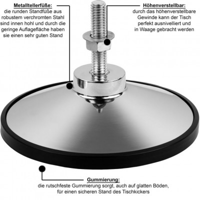 TUNIRO PRO Stolný futbal 110 kg, čierno - biely