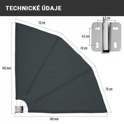 STILISTA balkónová tieniaca zástena, 140 x 140 cm, červená