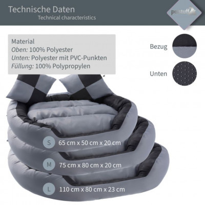 Petstuff pelech pre psa, šedo-čierny, 75 x 80 x 20cm
