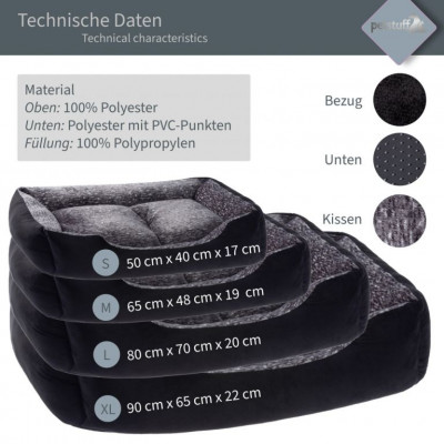 Petstuff pelech pre psa, veľkosť M, 65 x 48 x 19 cm, čierny