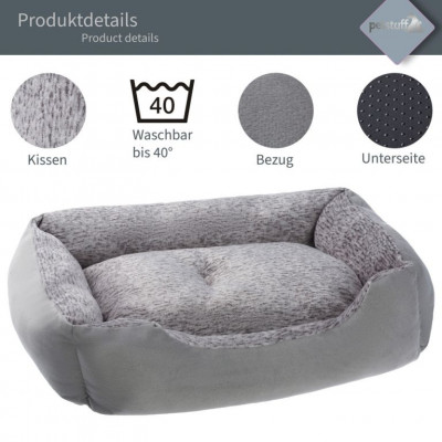 Petstuff pelech pre psa, veľkosť L, 80 x 70 x 20 cm, sivý