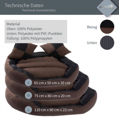 Petstuff pelech pre psa, čierno-hnedý, 75 x 80 x 20 cm