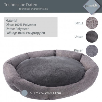 Petstuff pelech pre psa Octagon, 50 x 57 x 13 cm, šedý