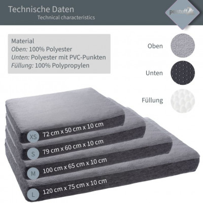 Vankúš pre psov veľ. L, 120 x 72 x 10 cm, modrý