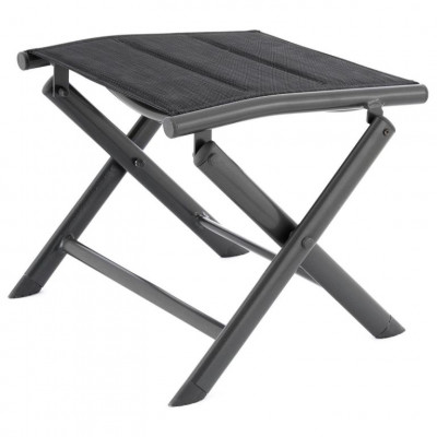 Sklopná hliníková stolička - čierna, tmavosivý rám