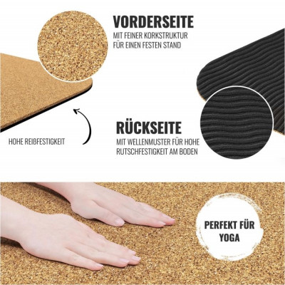 Gorilla Sports Podložka na jogu z korku 183 x 61 cm