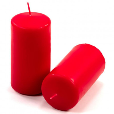 Červená parafínová sviečka 10 cm, 20 h horenia, sada 8 ks