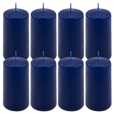 Modrá parafínová sviečka 10 cm, 20 h horenia, sada 8 ks