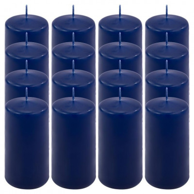 Modrá parafínová sviečka 10 cm, 20 h horenia, súprava 16 ks