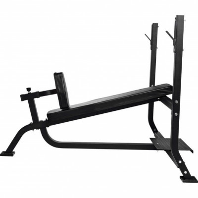 Gorilla Sports Šikmá posilňovacia lavica so stojanom na činku