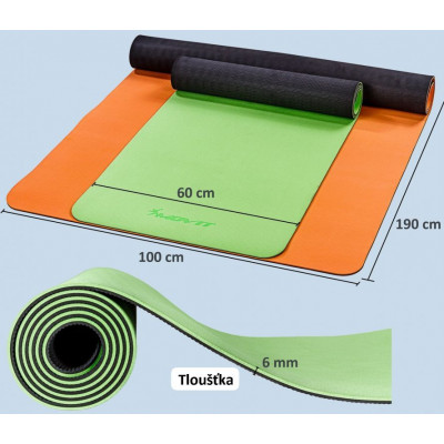 MOVIT Jóga podložka na cvičenie, 190 x 100 cm, sivá