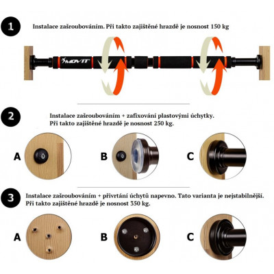 Hrazda do dverí MOVIT čierna /oranžová
