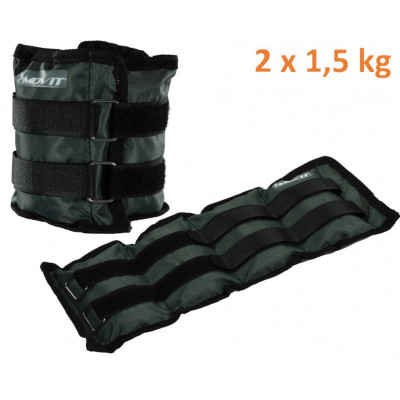 MOVIT záťažové manžety, 2 x 1,5 kg sivá