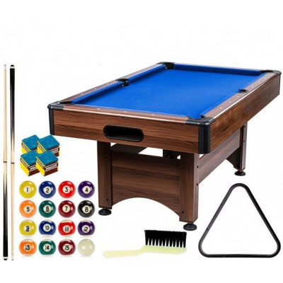 GamesPlanet biliardový stôl 6 ft, hnedo / modrá s vybavením