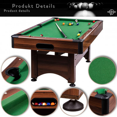 GamesPlanet Biliardový stôl s vybavením, hnedá/antracit
