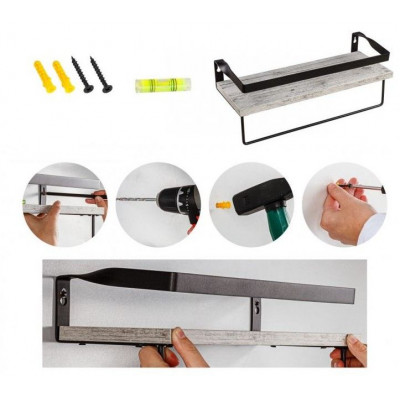 STILISTA Set 2 ks nástenných políc Volato Duo, 40 cm, čierne