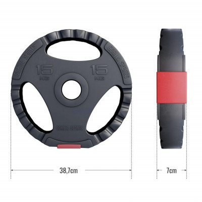 Gorilla Sports Činkový kotúč Olympia, plast, 15 kg