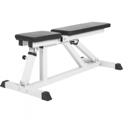 Gorilla Sports Polohovateľná lavička, 119 cm, biela