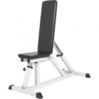 Gorilla Sports Polohovateľná lavička, 119 cm, biela