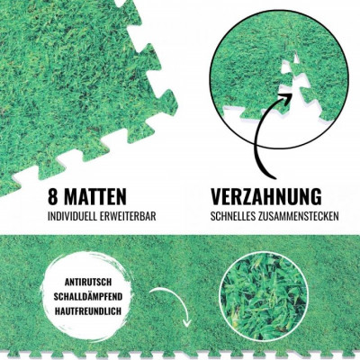 Gorilla Sports Sada ochranných podložiek, tráva, 8 ks