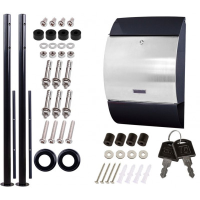 STILISTA poštová schránka so stojanom, oceľ, 33 x 17 cm