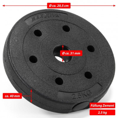 MAXXIVA sada závaží 4 x 2,5 kg, cement, čierna