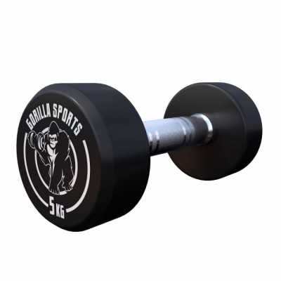 Gorilla Sports Guľaté jednoručné činky, gumové, 2 x 5 kg