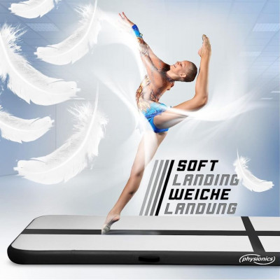 Physionics Airtrack nafukovacia žinenka, 4 m, čierna