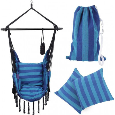 MIADOMODO Závesné hojdacie kreslo, modré, dovnútra aj von