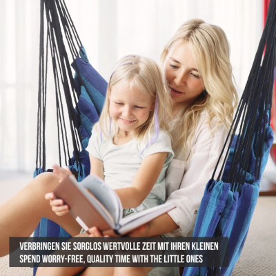 MIADOMODO Závesné hojdacie kreslo, modré, dovnútra aj von