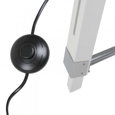 JAGO stojaca lampa s drevenou trojnožkou- biela matná