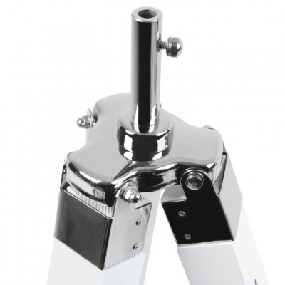 JAGO stojaca lampa s drevenou trojnožkou- biela matná