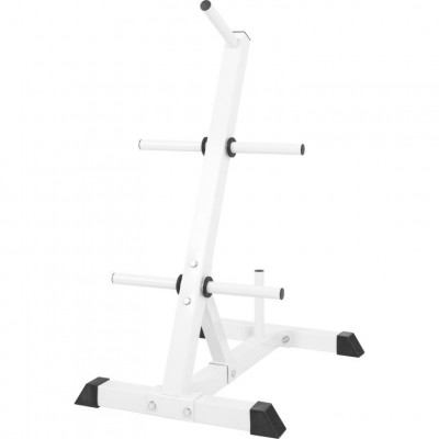 Gorilla Sports Stojan na závažie, biela, 30/31 mm