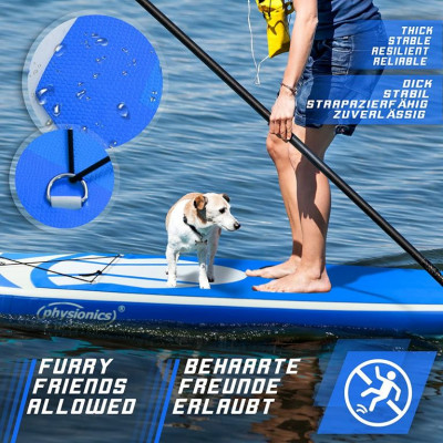 Physionics nafukovací paddleboard, 320 x 80 x 15 cm, modrý