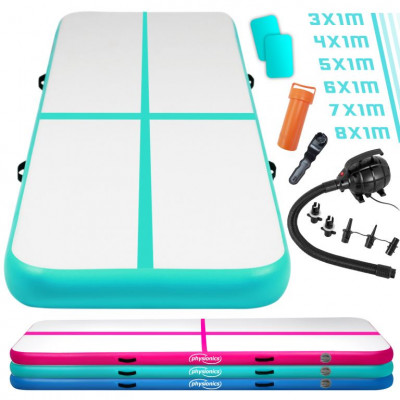 Physionics Airtrack nafukovacia žinenka, 4 m, zelená