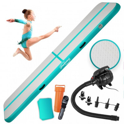 Physionics Airtrack nafukovacia žinenka, 4 m, zelená