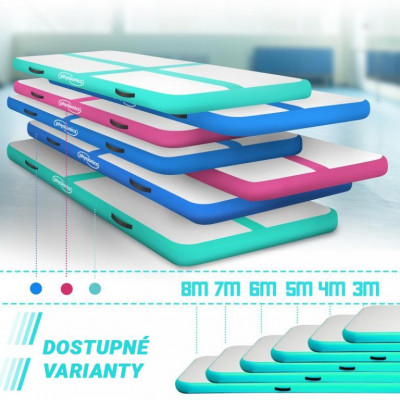 Physionics Airtrack nafukovacia žinenka, 4 m, zelená