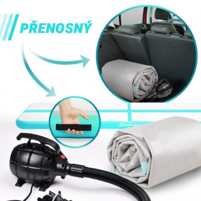 Physionics Airtrack nafukovacia žinenka, 4 m, zelená