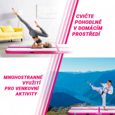 PHYSIONICS Nafukovacia žinienka 400 x 100 x 10 cm, ružová