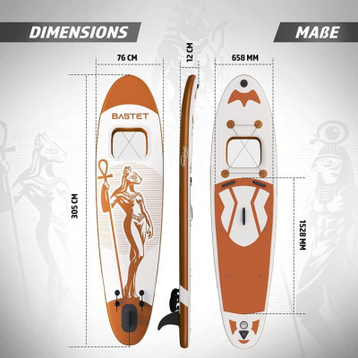 PHYSIONICS nafukovací paddleboard - bohyňa Bastet, 305 cm