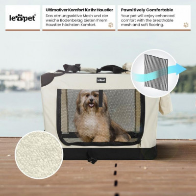 Leopet Transportný box pre psov XXXL, 102 x 69 x 69 cm, béž