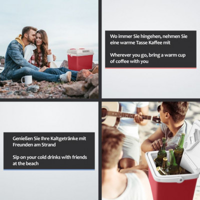 Jago Elektrický chladiaci box 2 v 1, 25 l, červená