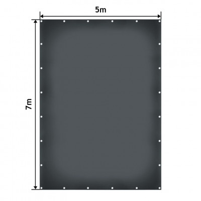 JAGO Plachta 650 g/m², hliníkové oká, antracit, 5 x 7 m