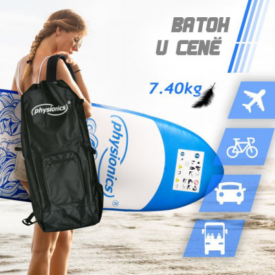 Nafukovací paddleboard 305 cm modrý + příslušenstvo