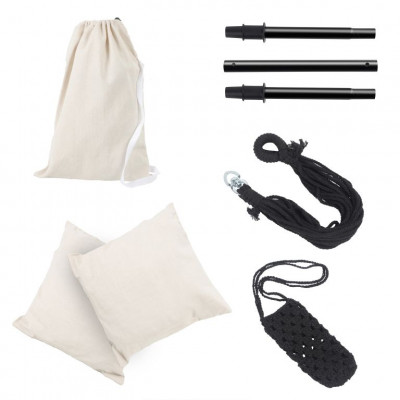 MIADOMODO Závesné hojdacie kreslo, béžové, dovnútra aj von