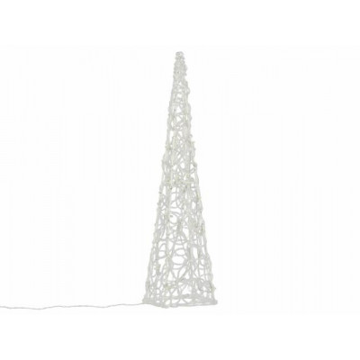 Vianočný akrylový ihlan 60 cm - teple biely, na batérie