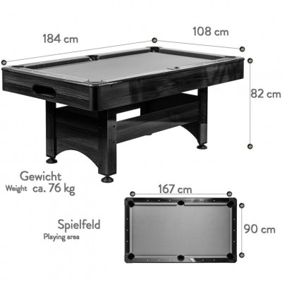GamesPlanet® biliardový stôl TRENDLINE 6ft, modrý