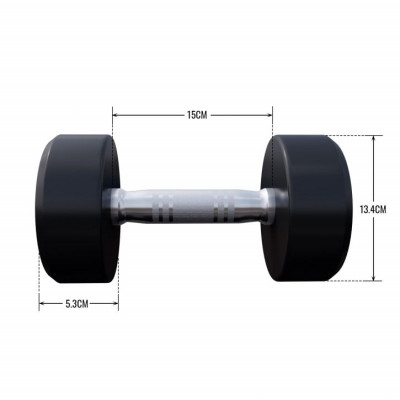 Gorilla Sports Jednoručná činka čierno/biela, 7,5 kg