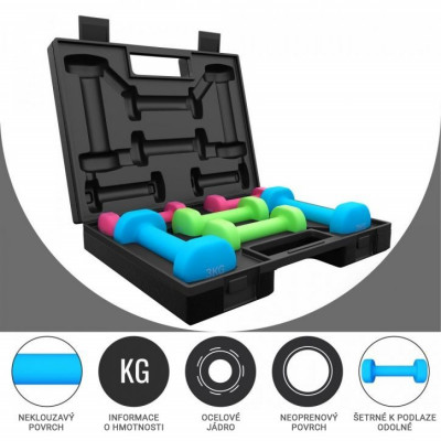 Gorilla Sports Set činiek na aerobic v kufríku, 12 kg