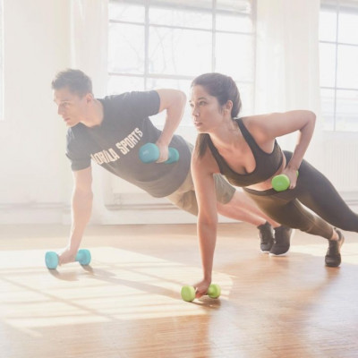 Gorilla Sports Set činiek na aerobic v kufríku, 12 kg